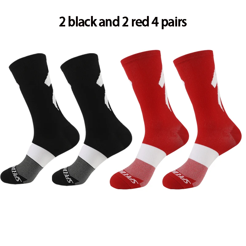 Men Cycling socks 4 pairs/set Sports Team Socks Football Basketball Compression stockings Trail Running bike Equipment Skiing |