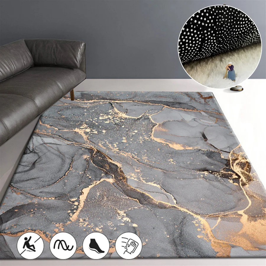 

Современный модный ковер, украшение для гостиной, домашний большой коврик, нескользящий коврик для спальни, прикроватный коврик, мягкий Впи...
