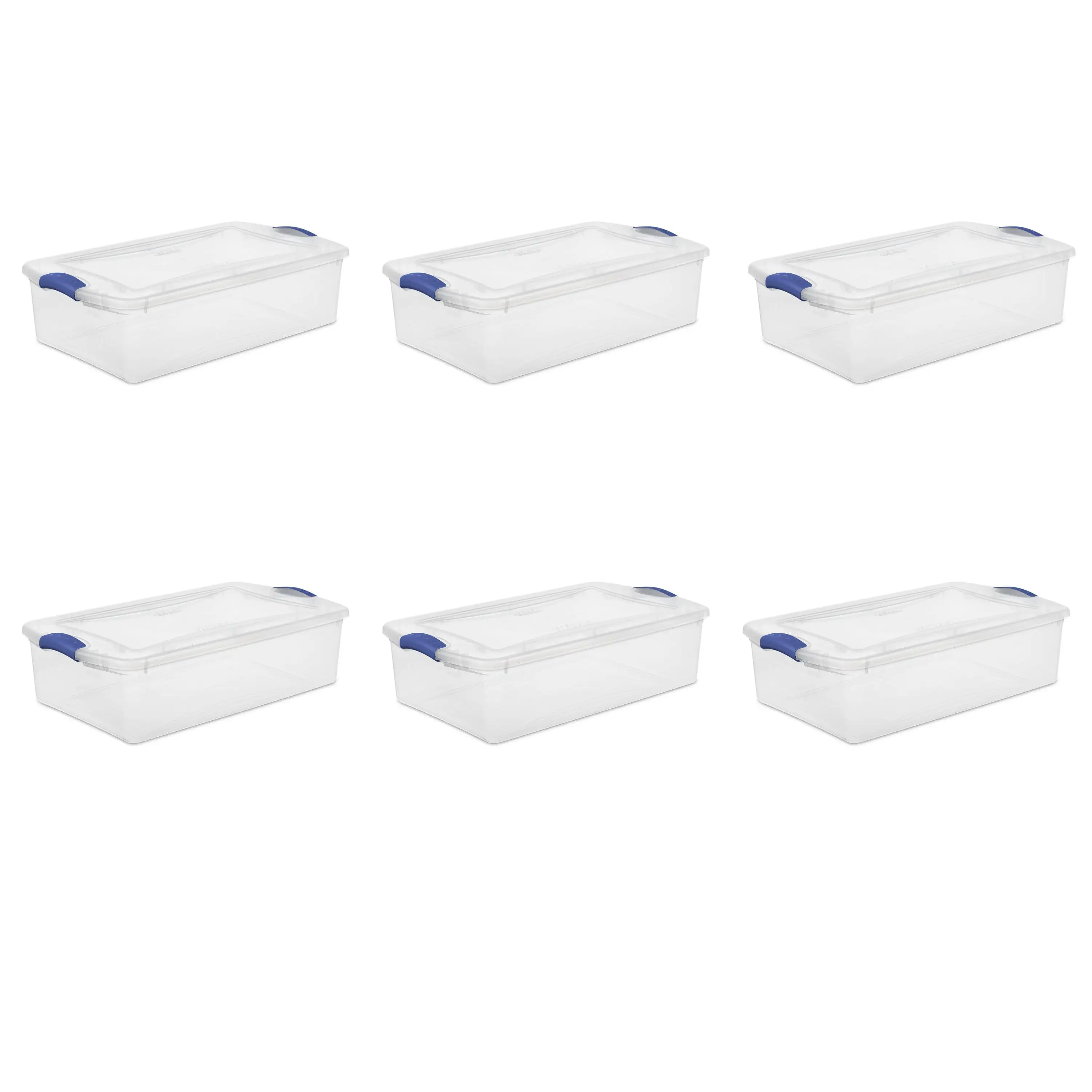 

Sterilite 32 Qt. Latch Box Plastic, Stadium Blue, Set of 6