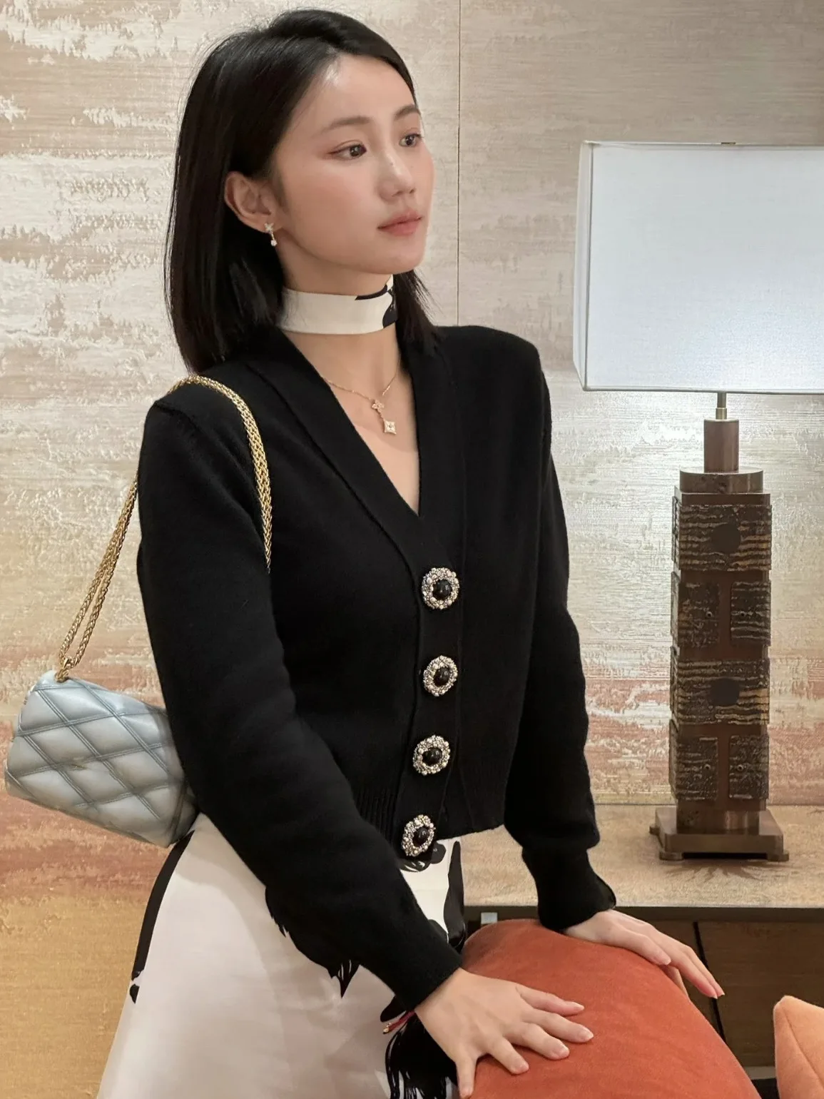 Женский трикотажный однобортный Кардиган повседневный свободный Кашемировый с