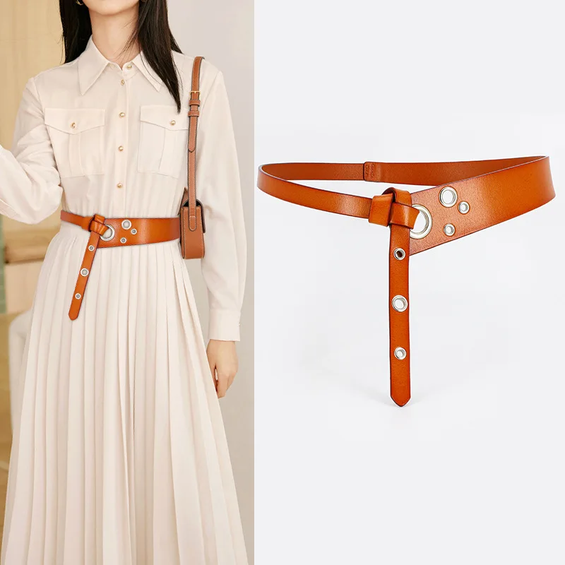 

2022 Spring and Summer New Products Irregular Women's Waist Cover with Dress Shirt Suit Coat Leather Corns Wide Belt