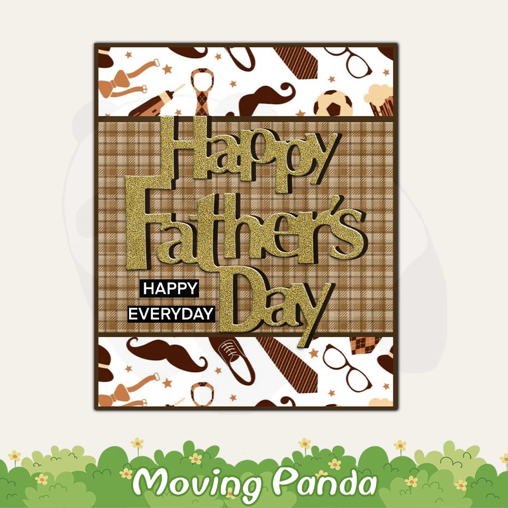 

Happy Father's Day Cutting Dies For Love Gifts DIY Scrapbooking Supplies Metal Cut Dies Knife Mold For Cards Albums Crafts Decor