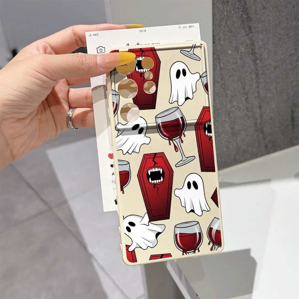 Эстетичный Хэллоуинский Чехол для Телефона с Призраком для Xiaomi Redmi Note 15 Pro Plus 14 13 12 11 10 PRO+ 14C 13C 12C 5G, Мягкий Чехол (art.: 3920dd0730673) - 3920dd0730673
