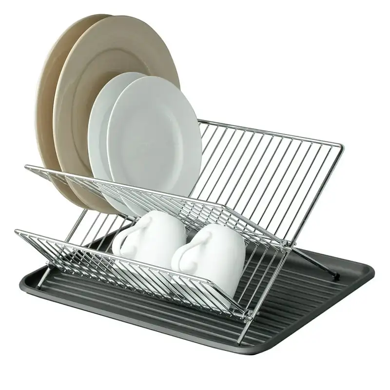

Drainer Rack with Sink or Counter Drying Board - Chrome