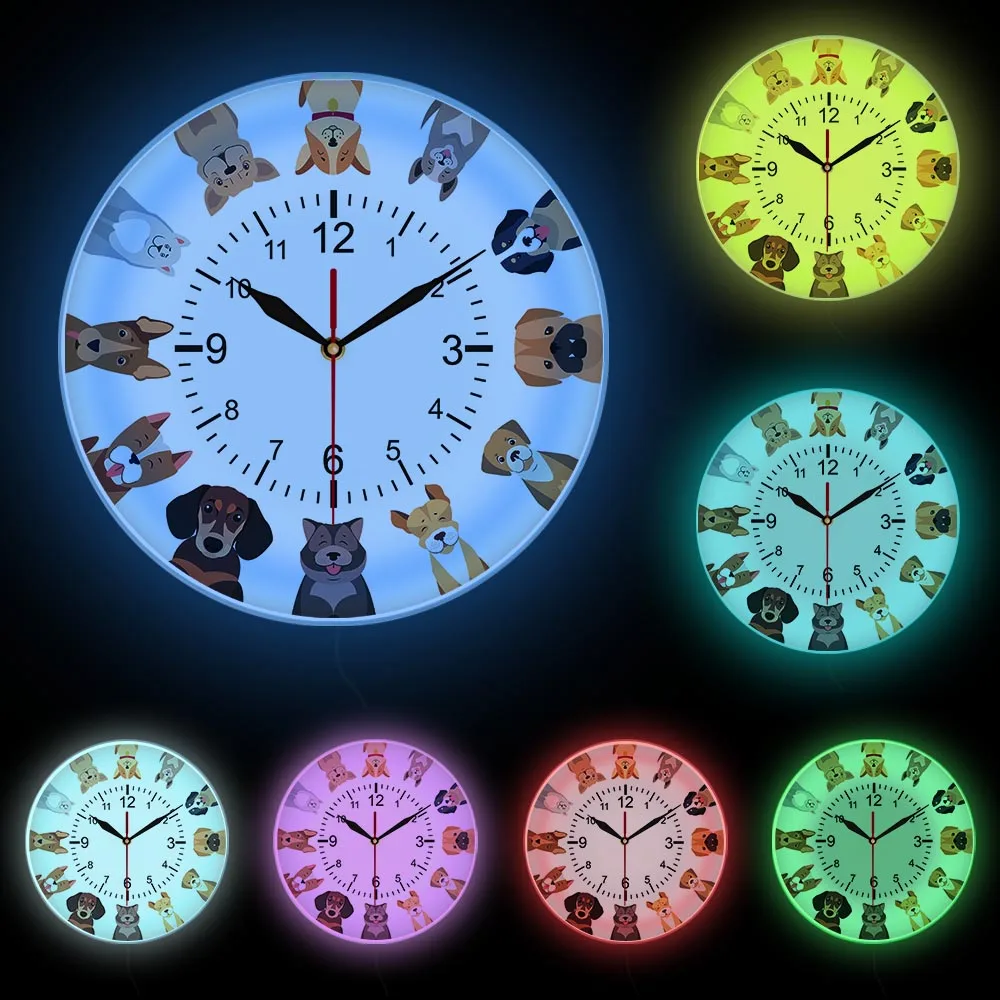 Настенные часы с изображением разных чистокровных собак настенные для детской