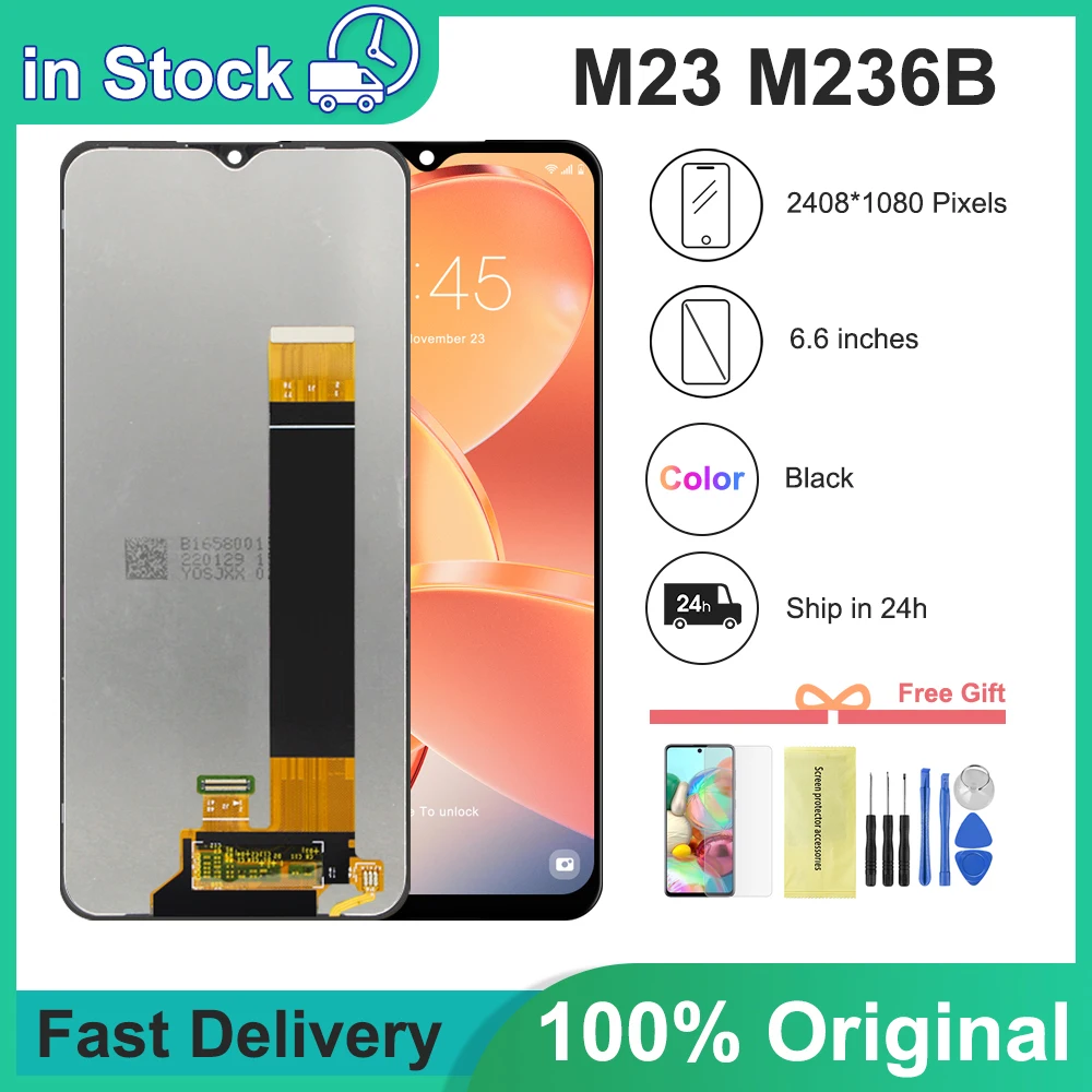 

6,6 ''Новый оригинальный для Samsung Galaxy M23 ЖК-дисплей с рамкой сенсорный экран дигитайзер для samsung M236, SM-M236B/DS