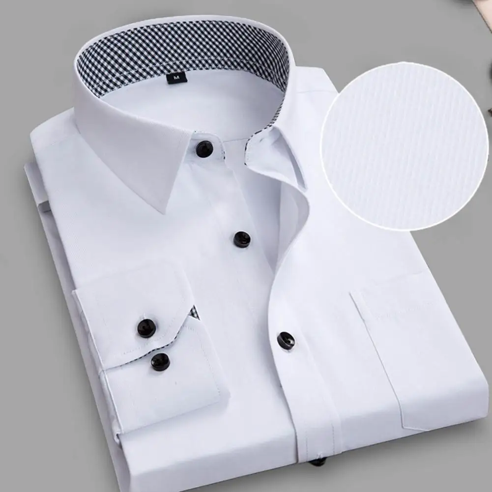 

Chic Pure Color Business Negotiation Shirt Turn-down Collar Office