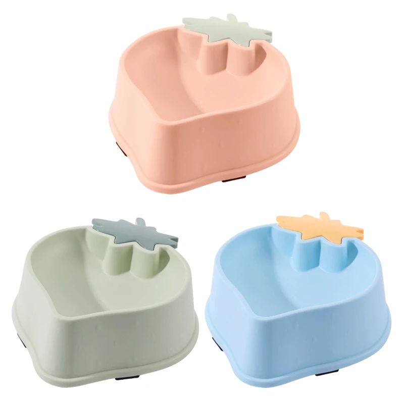 

Dog for CAT Bowls Premium Plastic Food Water Bowl Cute Strawberry Shape Pet Feeder Easy to Clean Durable Feeding Station