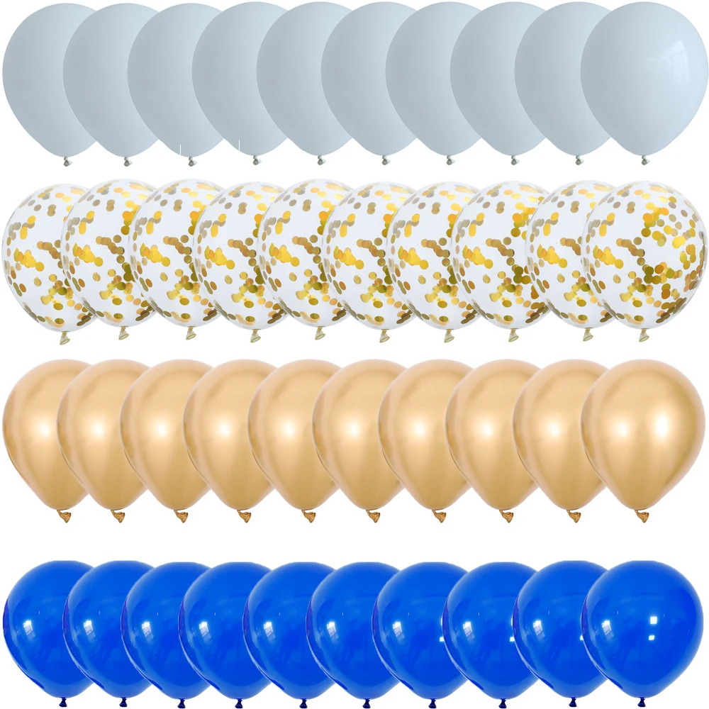 

40pcs/lot 10Inch Navy Blue Latex Confetti Balloon Set Chrome Gold Balloon Wedding Birthday Party Decoration Baby Shower Globos