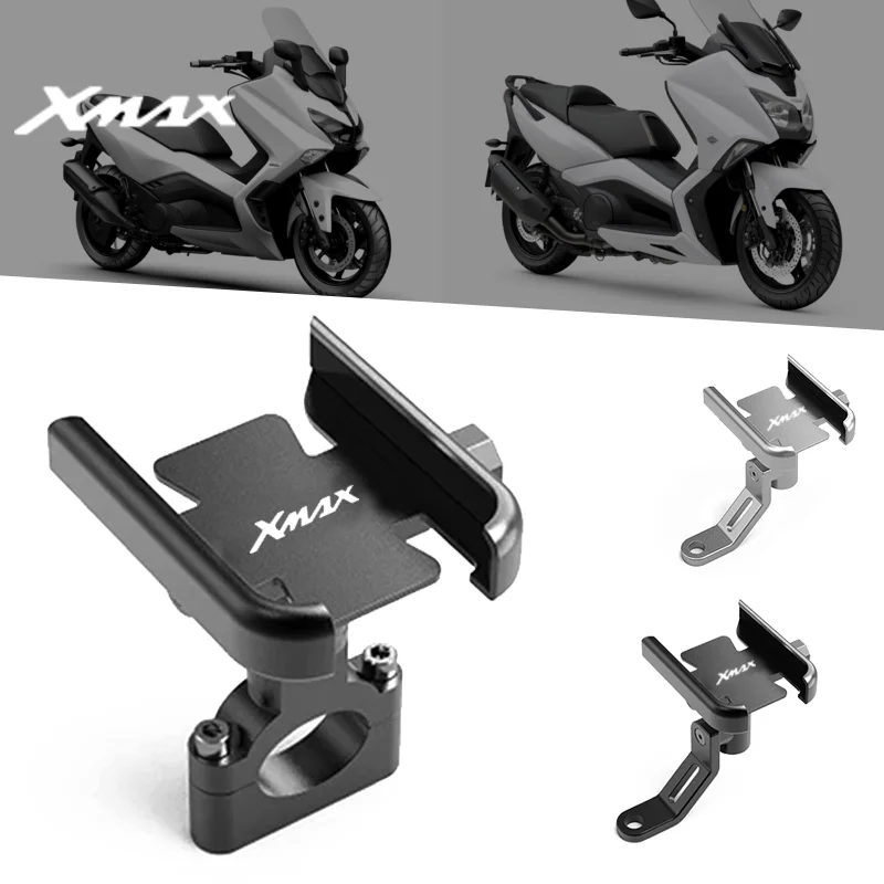 

For YAMAHA XMAX X-MAX 125 250 300 400 Motorcycle Mobile Phone Holder GPS Navigator Mirror Handlebar Bracket Accessories
