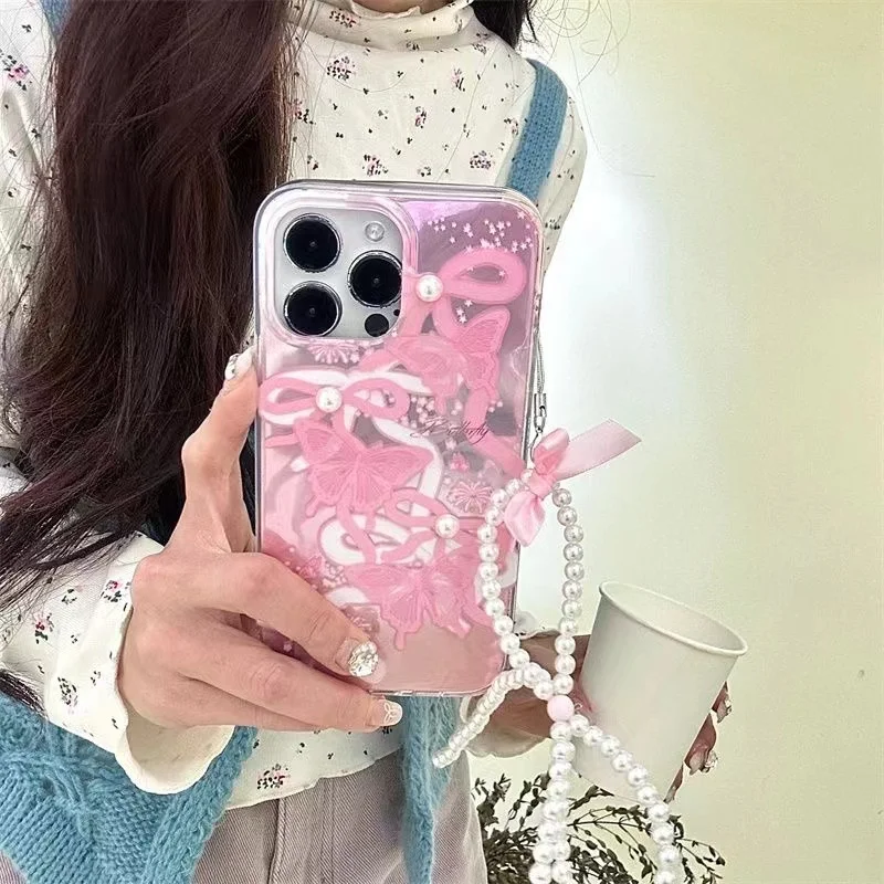 Чехол с жемчужным бантом для Samsung Galaxy A56 A26 A06 A16 A12 A31 A51 A23 A13 A22 A52 A32 A33 A53 A50 A24 A05 M13 M23 A03