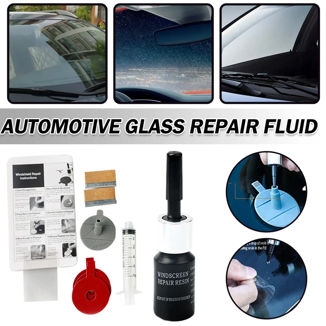 

Жидкость для ремонта автомобильного стекла, набор для полировки царапин на лобовом стекле и трещинах, универсальный инструмент для ремонта автомобильных стекол