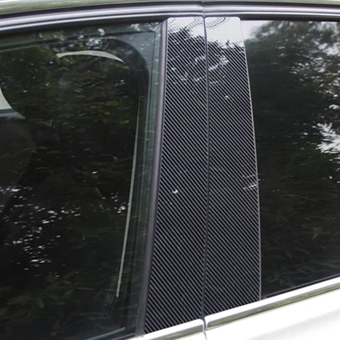 6 шт. автомобильные столбы из углеродного волокна для Volvo S60 2011 2012 2013 2014 2015-2018 отделка двери окна наклейки для автостайлинга