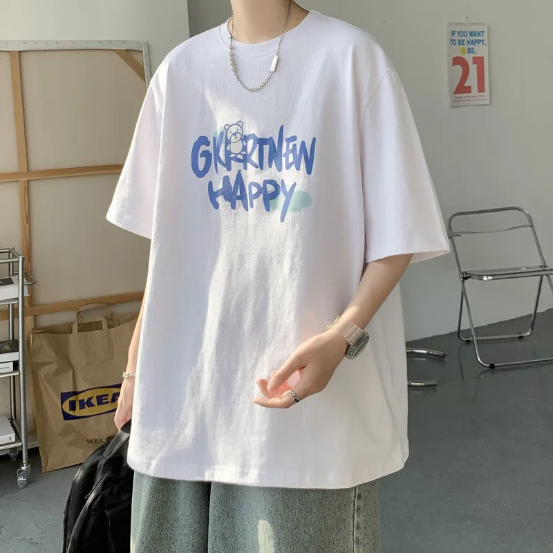 

Short-sleeved men's summer tide brand 2022 new Hong Kong style ins Korean version loose thin section Harajuku t-shirt