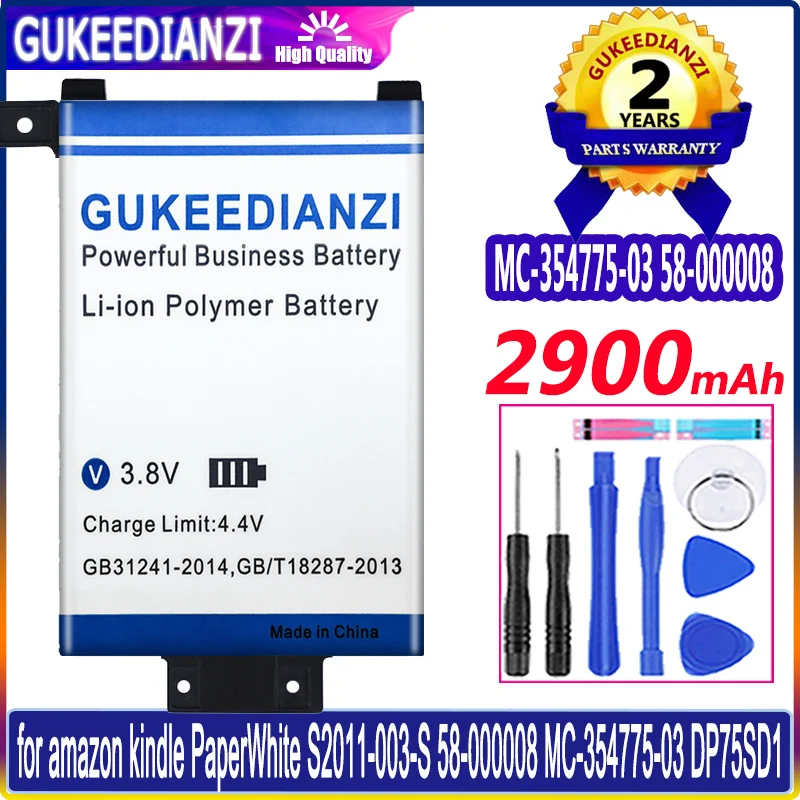

2900mAh GUKEEDIANZI для Amazon Kindle PaperWhite S2011-003-S 58-000008 MC-354775-03 DP75S аккумулятор MC-354775-03 58-000008 Batteri