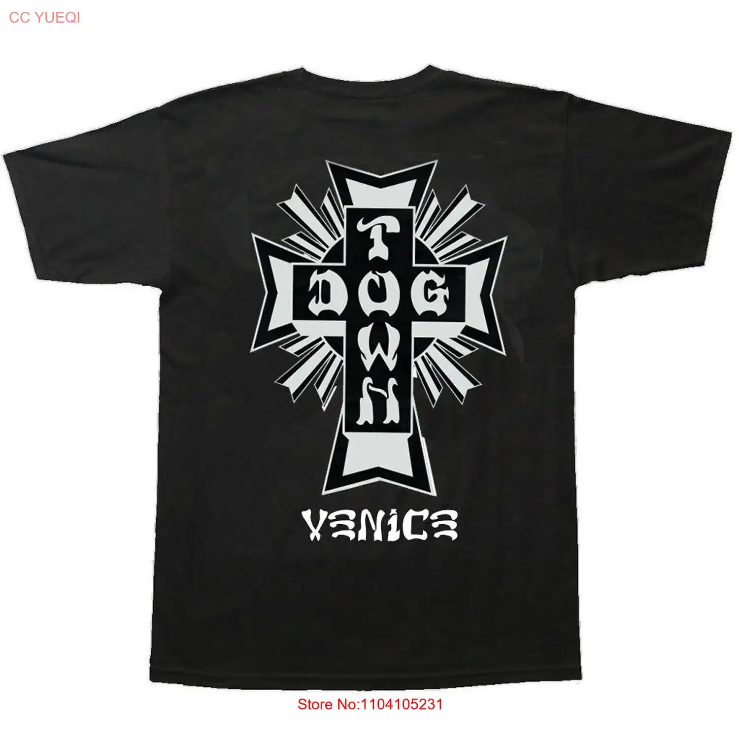 Футболка Dogtown для скейтборда с логотипом Venice Cross черная/белая