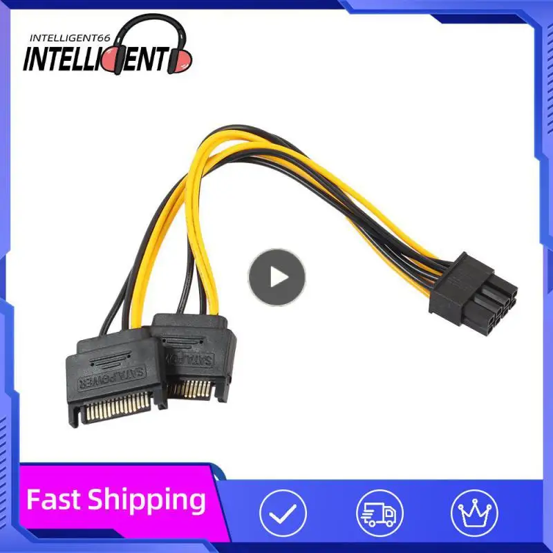 

6-pin To Sata Power Cable Stable Performance Wide Range Of Applications Adapter Cable Black Adapter Computer Hardware Cable 20cm