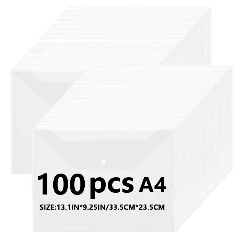 Утолщенная сумка для файлов формата А4 прозрачная пластиковая застежка-защелка