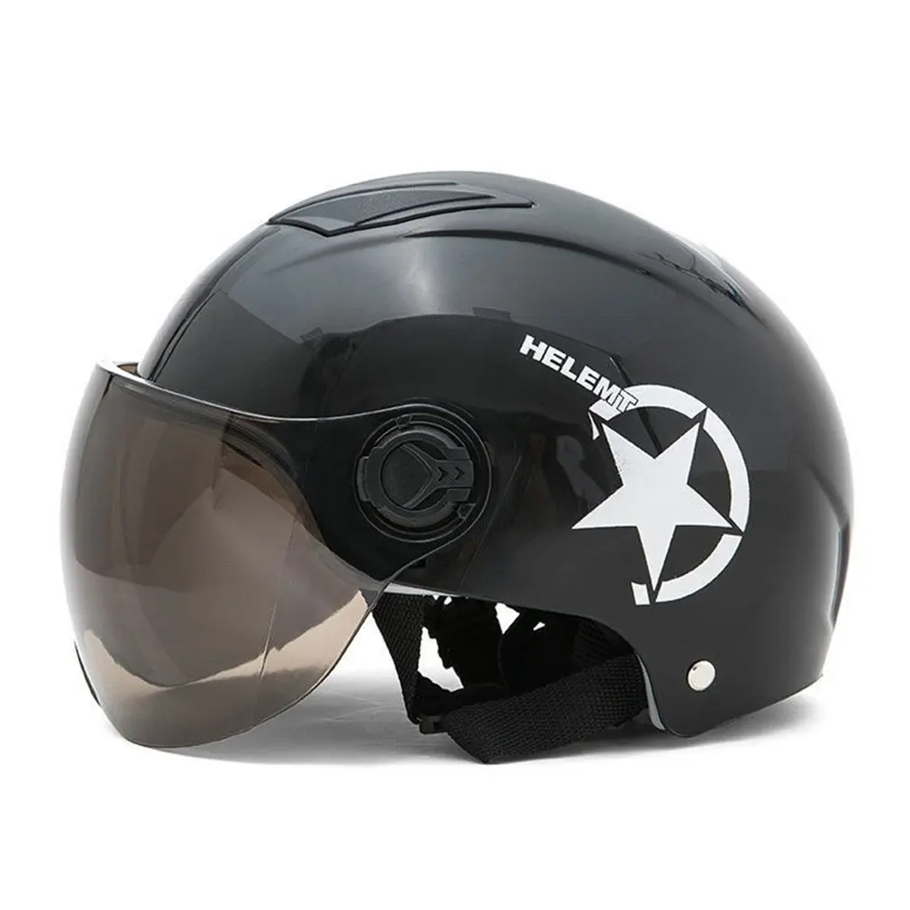 

Face Helmet Motorcycle Open Dual Lens Visors Men Women Summer Electric Bicycle Helmet Scooter Motorbike Moto Bike Helmets
