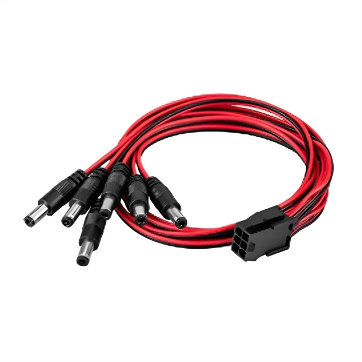 Фото (A65I) Видеокарта ATX с разъемом PCI-E 6Pin (женский) на 6 портов (мужские разъемы DC 5.5X2.5 мм) с кабелем питания 12В №3