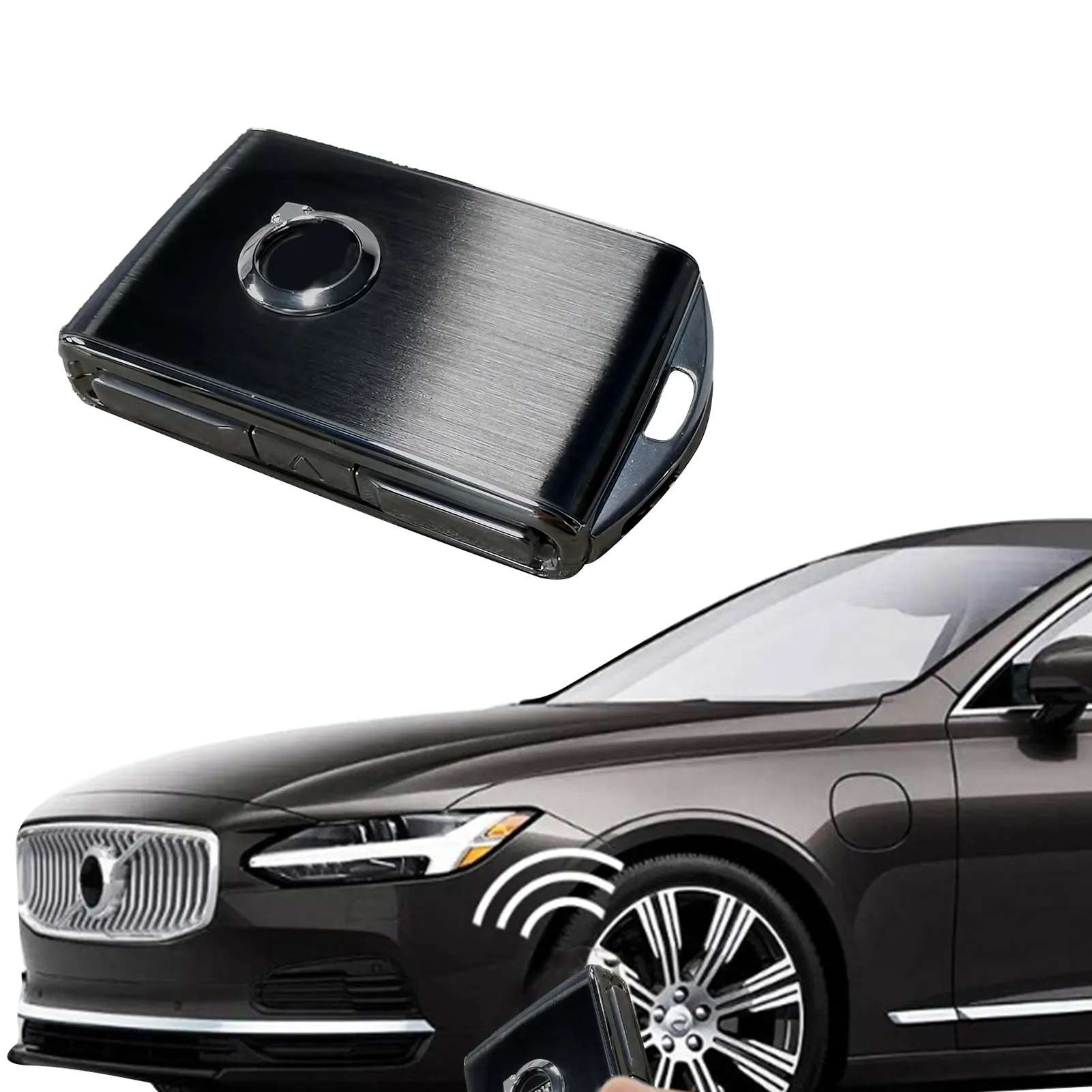 

Zinc Alloy Key Entry Remote Control Car Key Shell Wear-Resistant Car Key Case Cover Key Bag For Vol-vo S90 S60 XC40 V60 V90 X