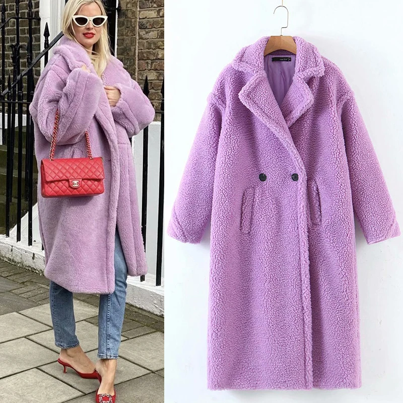 New Elegant Long Winter Faux Fur Coat Women Fashion Plush Fur Coats Loose High Quality Female Thick Warm Winter Fur Overcoat