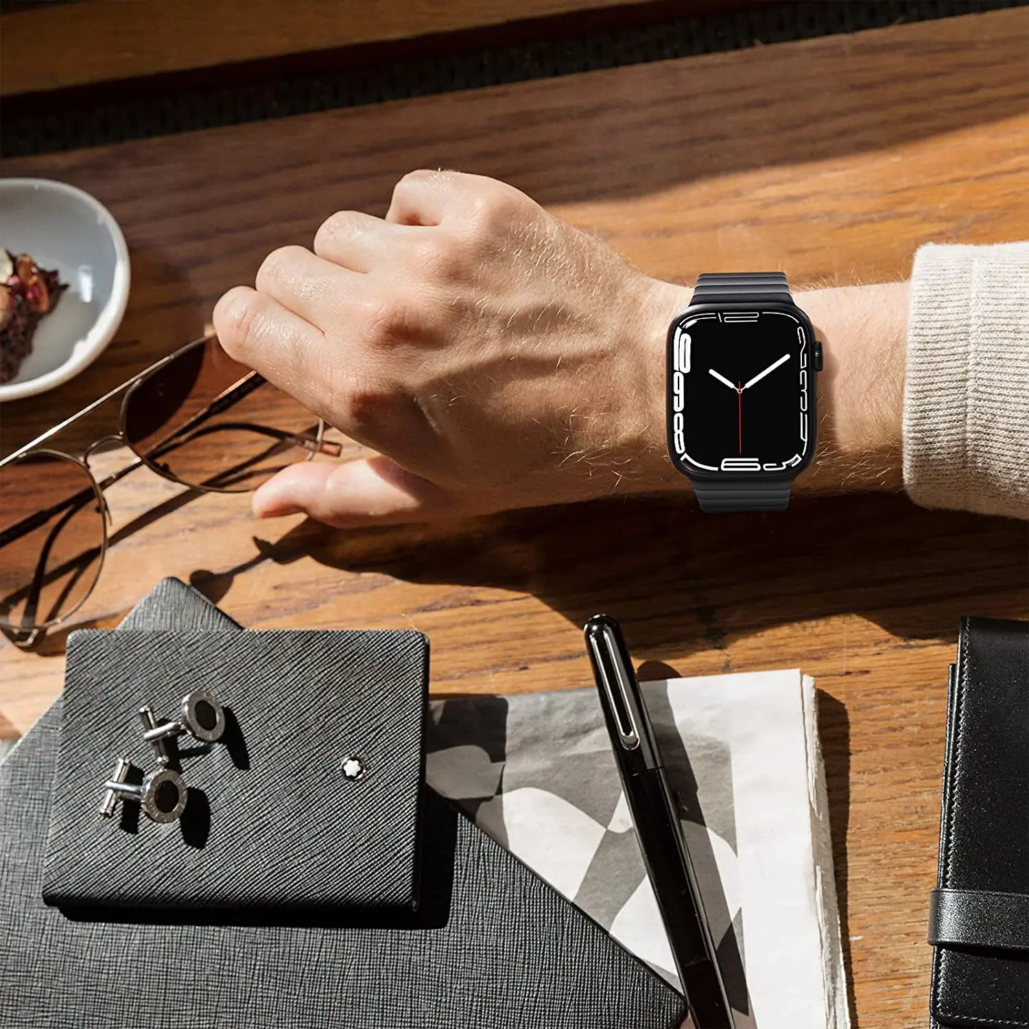 link Bracelet For Apple Watch band 49mm 44mm 40mm 45mm 41mm 49 Stainless Steel  correa belt iWatch series se 6 5 7 8 Ultra strap