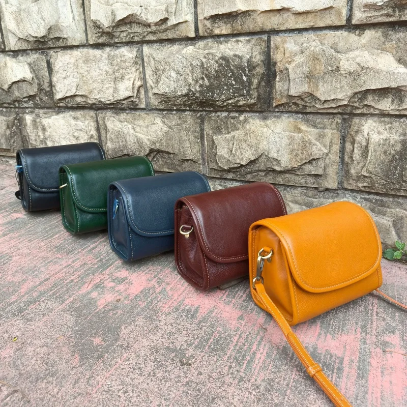 2022 Original Handmade Bag Women's Cowhide Crossbody Yuantong Bag Retro Mini Phone Bag Fresh Factory Direct Sales