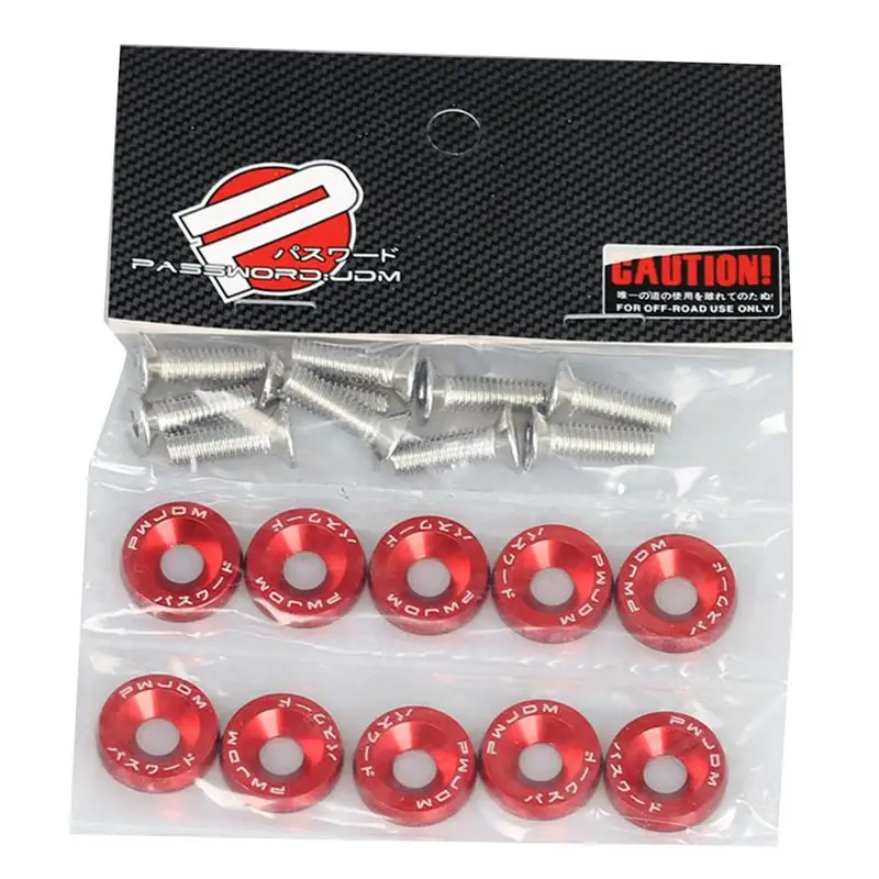

Car JD M Refitting M6 Pad Screws License Plate Frame Fendar Washers And Bolt Engine Concave Screws Decoration Car Accessories