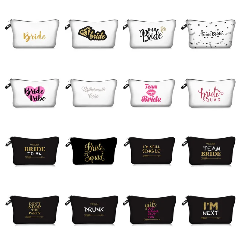 

1Pcs Team Bride Makeup Gift Bag Bridesmaid Gift Hen Party Bride Shower Party Decoration Bachelorette Party Wedding Decoration