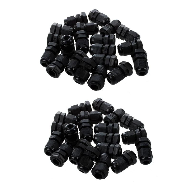 

40 Pieces Black Plastic Waterproof Cable Gland Connector PG7