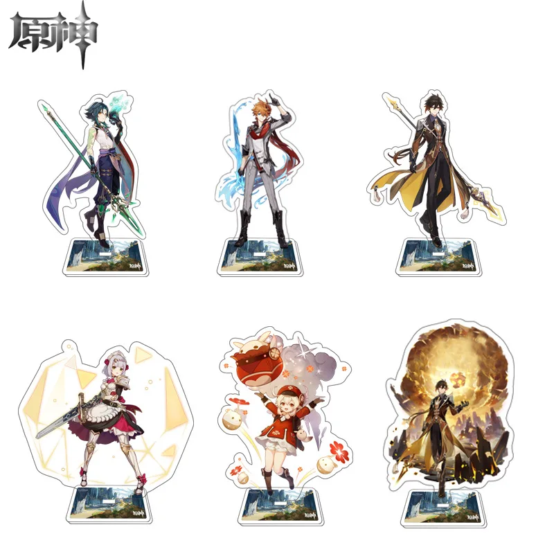 

Anime Figure Genshin Impact Zhongli Ayato Venti Xiao Yae Miko Yelan Acrylic Stand Model Plate Desk Decor Standing Sign Fans Gift