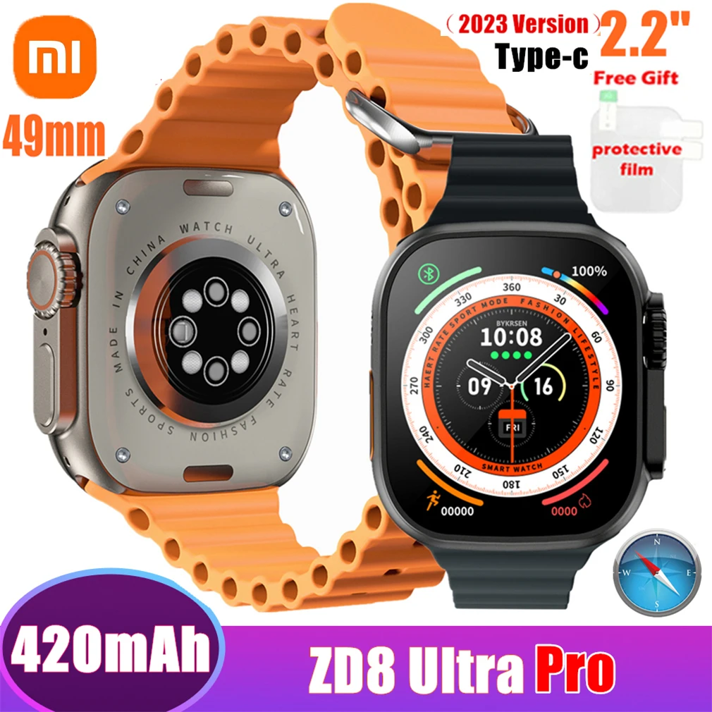 

Xiaomi ZD8 Ultra Pro NFC Smart Watch 2.2" BT Call 420mAh 49mm Compass Smartwatch Men ECG IP68 Waterproof Sports Watch Series 8