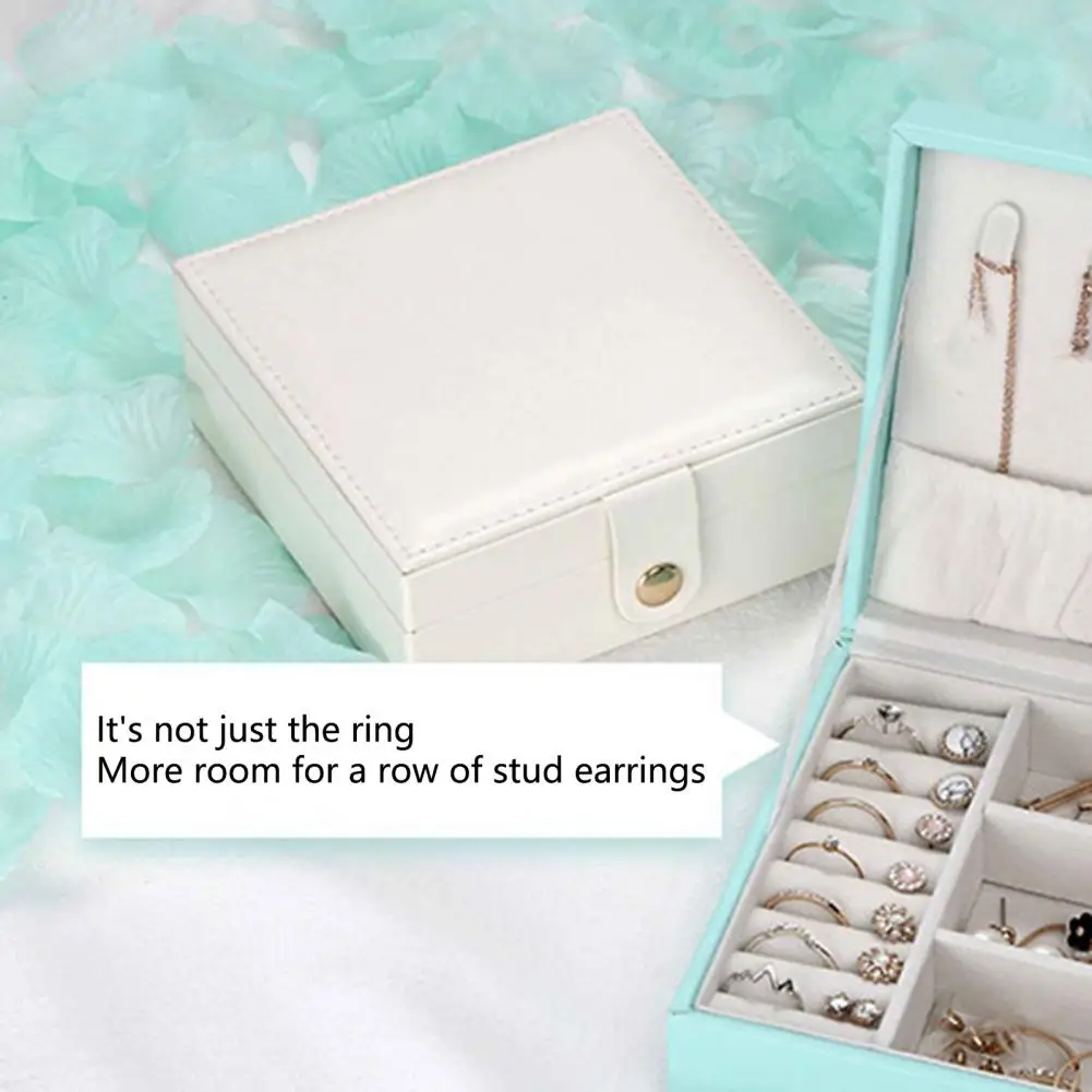 

Excellent Lock Design Waterproof Single Layer Rings Earrings Jewelry Box for Home Earrings Storage Box Jewelry Storage Case
