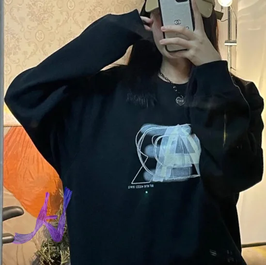 

ADER ERROR Sweatshirts Men's Women's Double Shadow Embroidered Round Neck Terry Sweatshirt Adererror Pullover