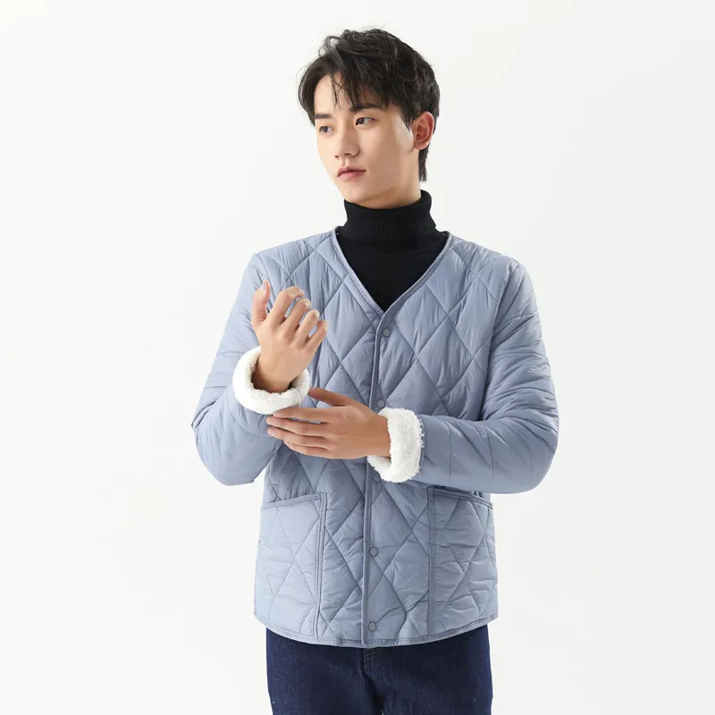 Men's Winter Dad Clothes Outer Wear Cotton-padded Clothes Thickened And Velvet Inner Tank Can Be Worn Inside Warm Jacket Men's