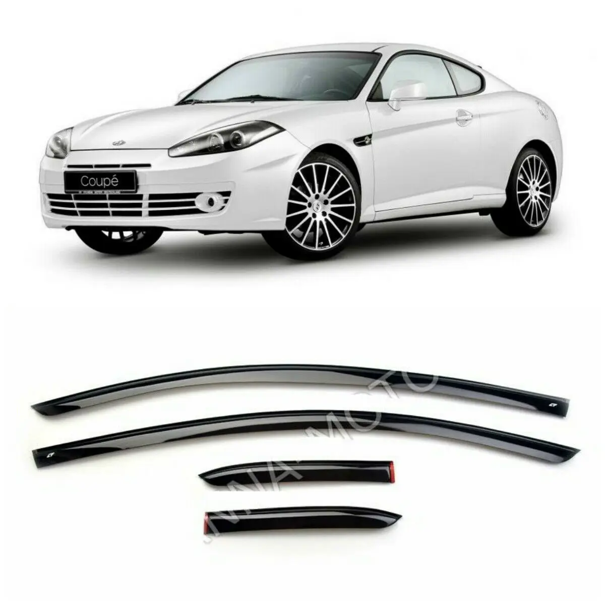 Дефлекторы окон Cobra Tuning H24802 на авто Hyundai Coupe 2 ll (GK) 2002-2009 4 шт./комп. ветровики от