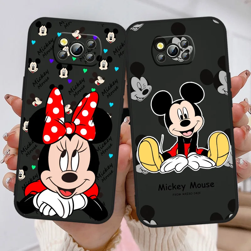 

NEW Christmas Mickey Mouse Phone Case For Xiaomi Poco X3 NFC F3 GT M4 M3 M2 X2 F2 Pro C3 F1 F4 M5 X4 GT Black Cover Funda Soft