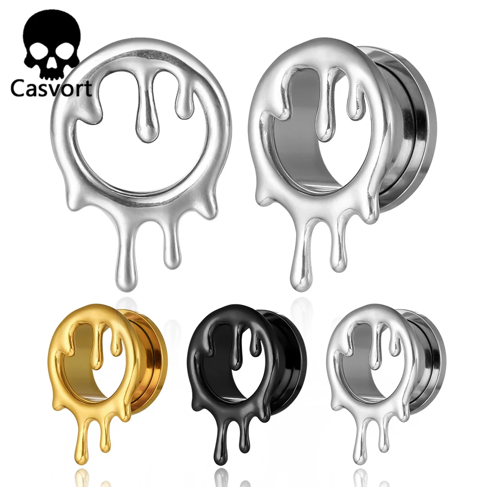 Casvort 2 шт. Новое поступление каплевидные ушные приборы заглушки растягивающие серьги для пирсинга женские ювелирные изделия для тела из нержавеющей стали 316