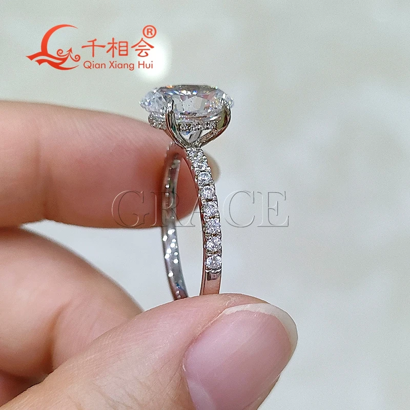 3ct 8*10mm oval round half Eternity Band D white vvs moissanite 925 Sterling Silver Ring Jewelry Rings Engagement Ladies men