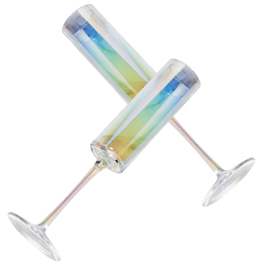 

Cupsglass Champagne Water Personalised Brandy Party Footed Rainbow Glasses Goblets Decorative