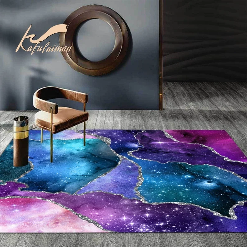 Luxury Colorful Galaxy 3D Printed Carpet Romatic Star Sky Space Rug Bedroom Decoration Entracnce Carpet Floor Mat Children Room