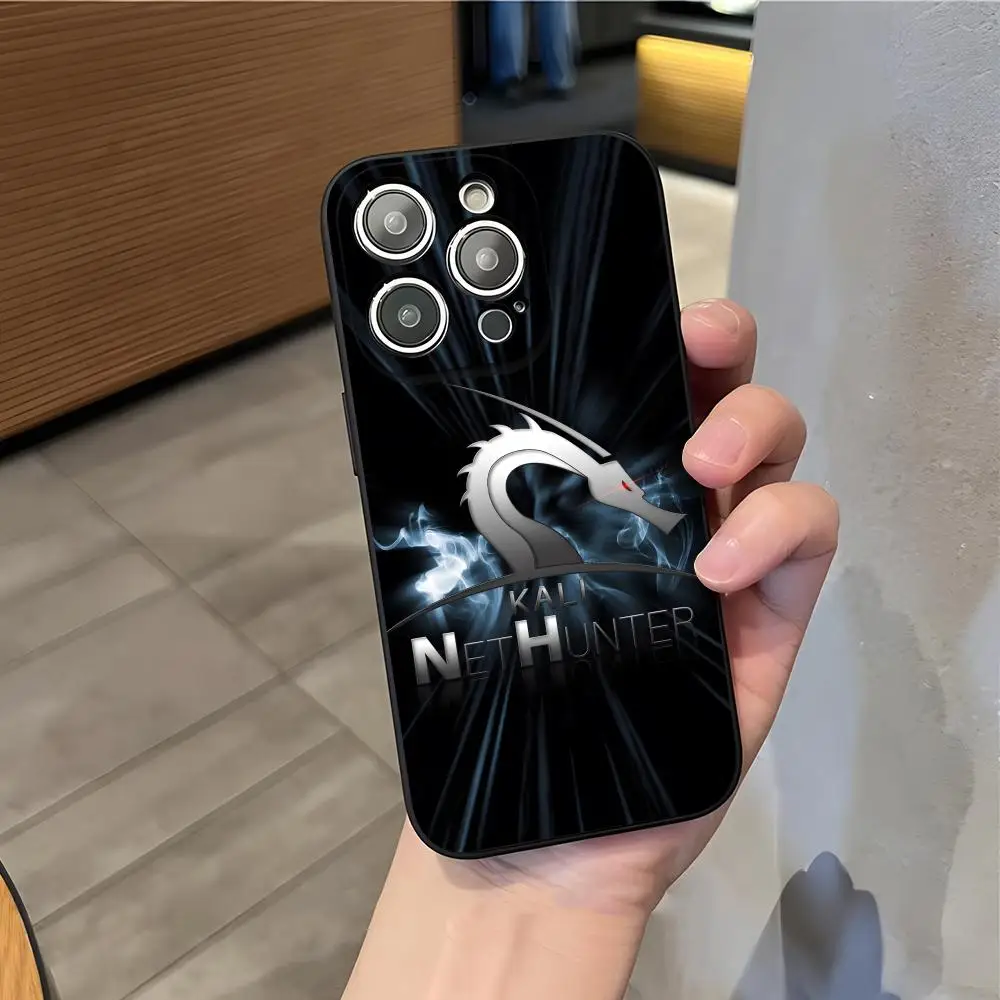 Фото Чехол для телефона Dark Dragon Kali Linux Coo для iPhone 16 Pro Max 15 14 13 Mini 12 Pro 11 XS Max 7 8 Plus, черный мягкий корпус №4