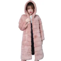 HONEST QUEEN Hot Sales collar Real Mink Fur Long Jacket For Women Fashion Natural Mink Fur Coat Real Fur Coat Thick Warm Coat