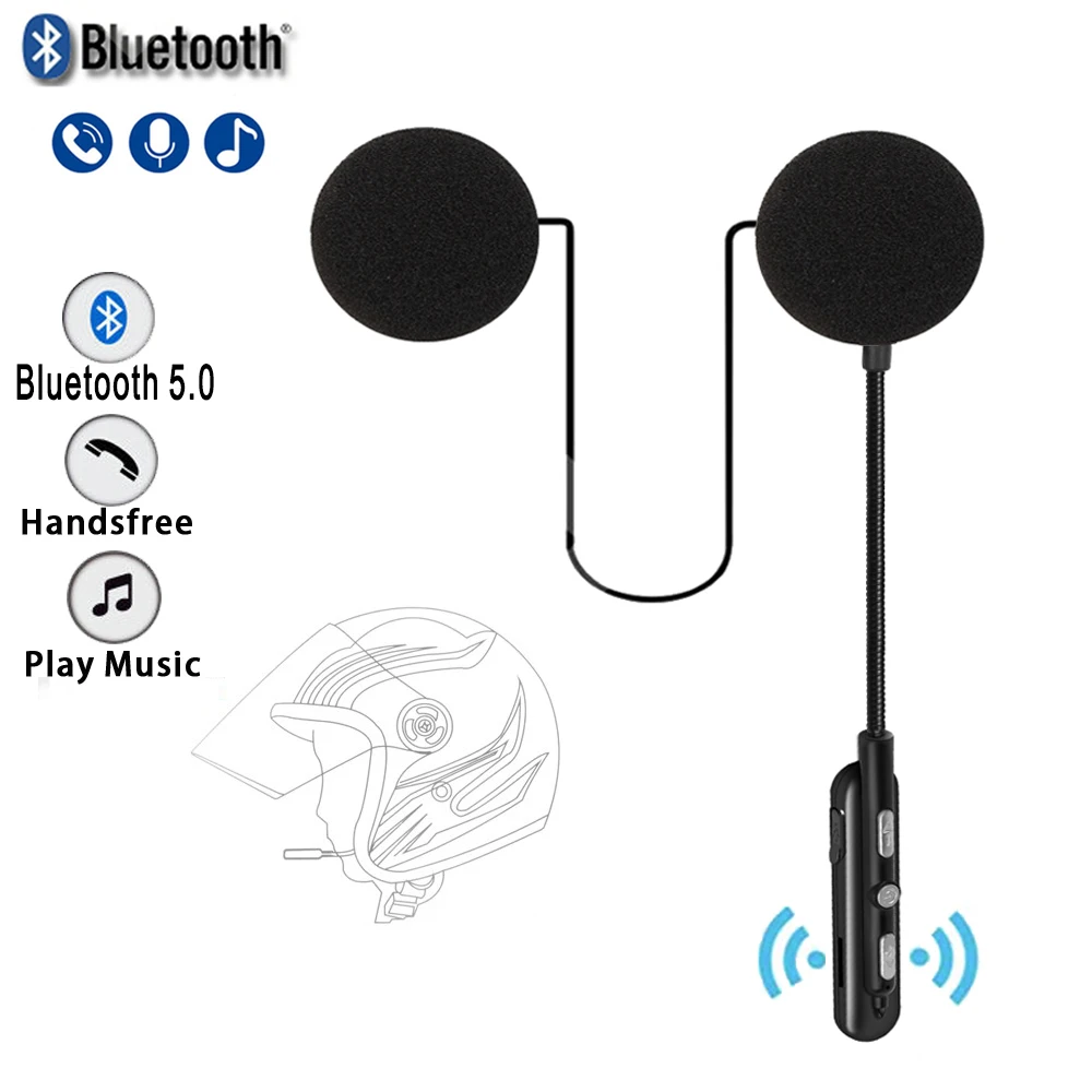 

Bluetooth Motorcycle Helmet Headset BT5.0 Wireless Riding Stereo Earphone Speaker Support Automatic Answer Handsfree Call Mic