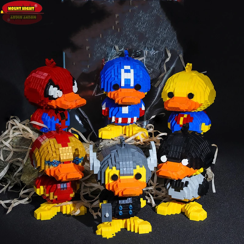 

725pcs+ Mini Diamond Blocks Duckbill Cartoon Building Bricks Cosplay Hero Duck Model Anime Auction Figure Gift Toy for Children