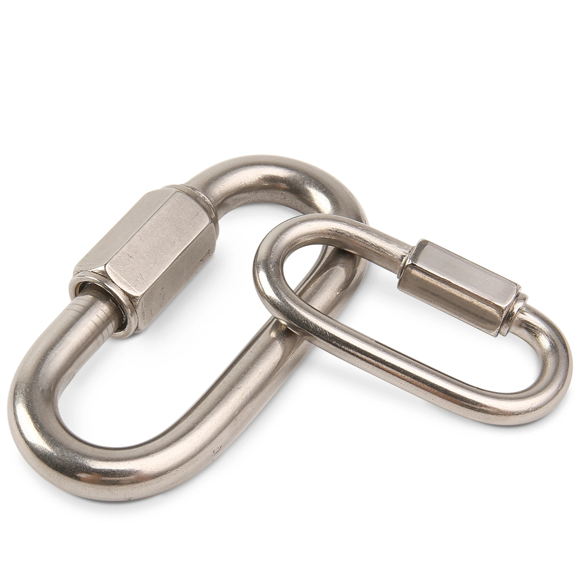 

1pc Carabiner Quick Link Safety Snap Hook 304 Stainless Steel Heavy Duty D-Shaped Locking Clip for Hiking Camping Accessories