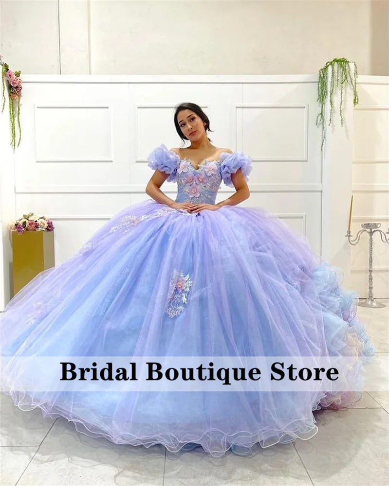 

Очаровательное бальное платье, платья для Quinceanera, роскошное Тюлевое платье с аппликацией и оборками, милое платье принцессы на шнуровке сза...