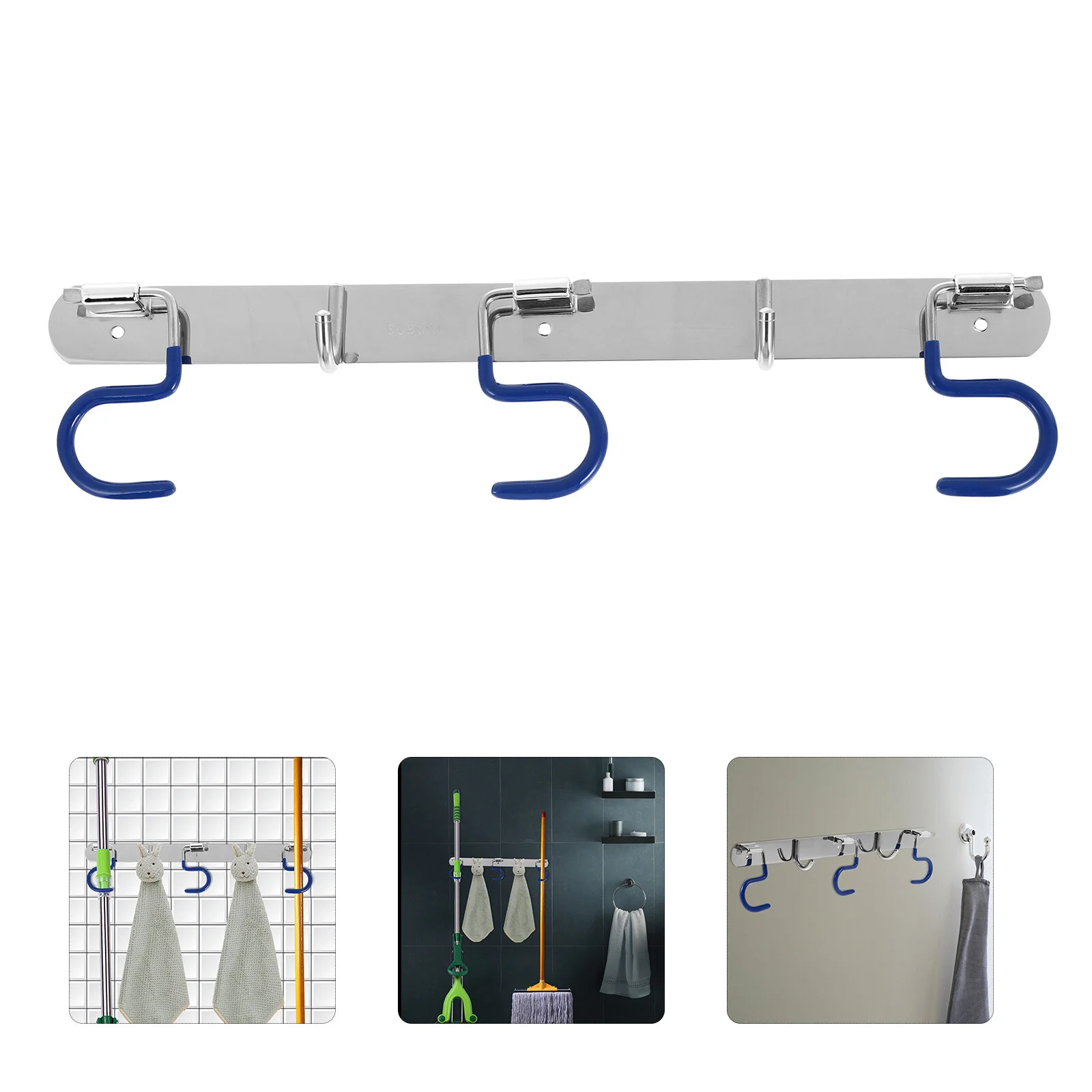 

Mop Holder S-type Hangers Hook Rack Stainless Steel Hooks Wall-mounted Heavy-duty Hanging