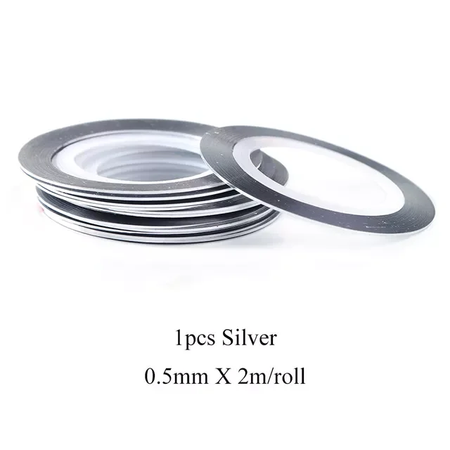 

NEW2023 Gold Silver Striping Sticker Holographic 3D Strips Liner Tape Adhesive Super Fine Nail Art Polish Decorations LY1009-1